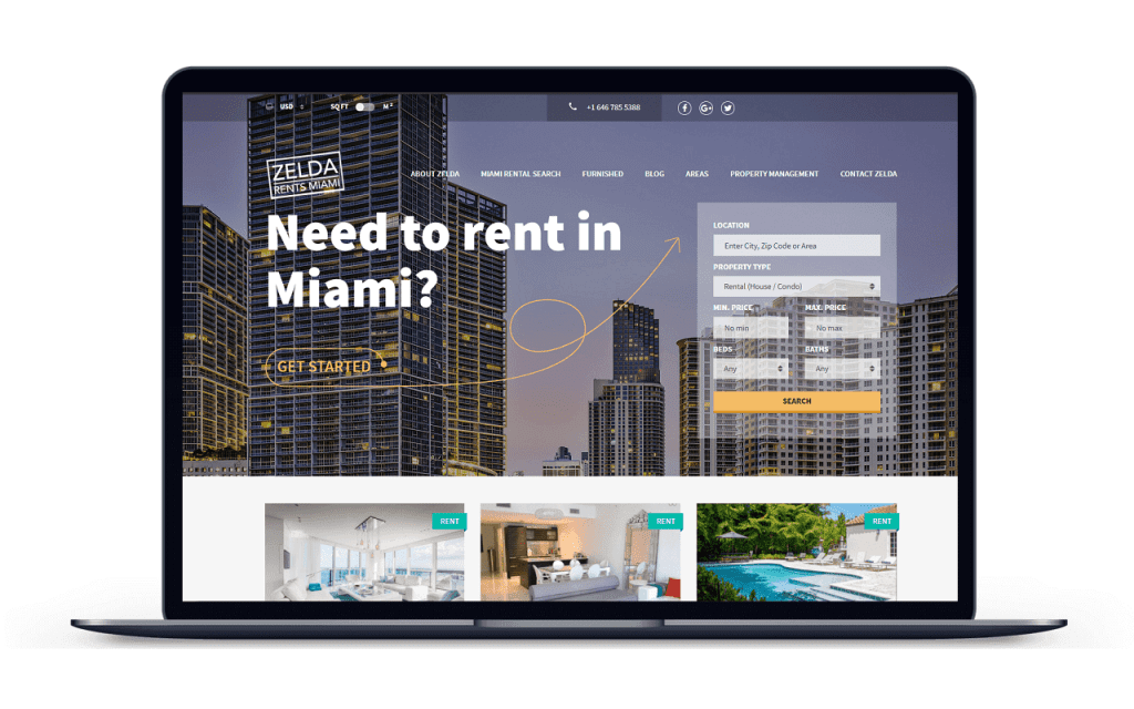 Zelda Rents Miami - Miami Website Design & Development | Digital Agency | Klashtech