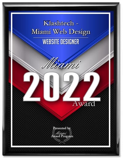 Press - Klashtech Receives 2022 Miami Award in Web Design by Miami Award Program - Web Design & Development Agency - Miami | Austin - Klashtech