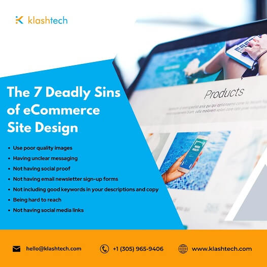 Blog - The 7 Deadly Sins of ecommerce Site Design - Web Design & Development Company - Klashtech Digital Agency