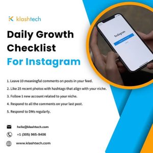 Blog - Daily Growth Checklist for Instagram - Web Design & Development Company - Klashtech Digital Agency