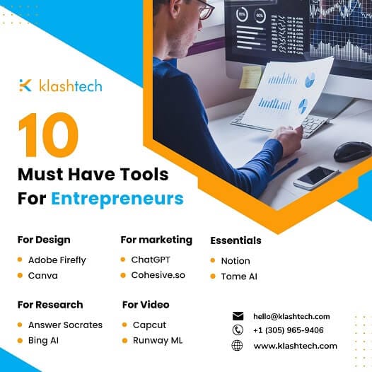 Blog - 10 Must Have Tools for Entrepreneurs - Web Design & Development Company - Klashtech Digital Agency