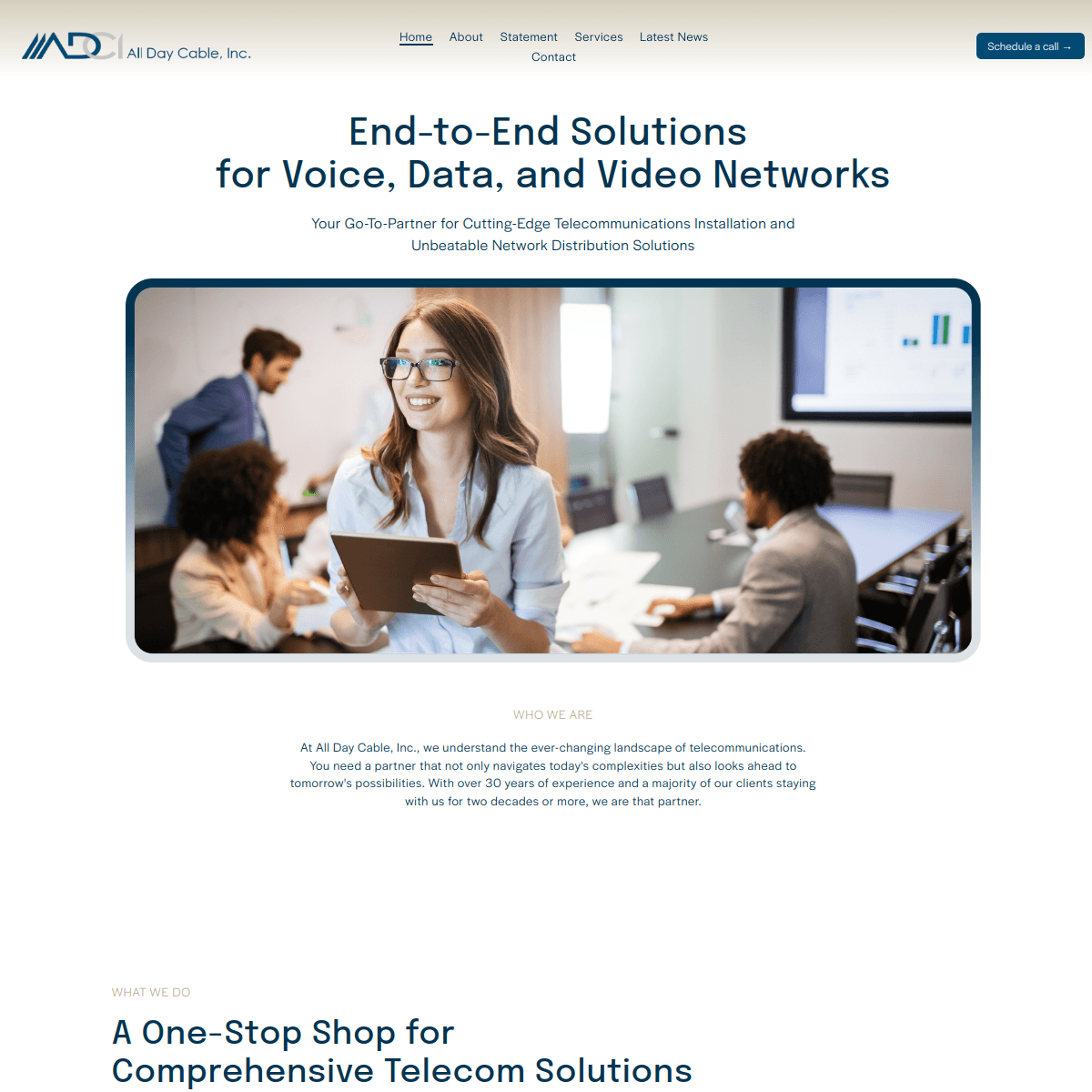 All Day Cable Inc WordPress website built by KlashTech