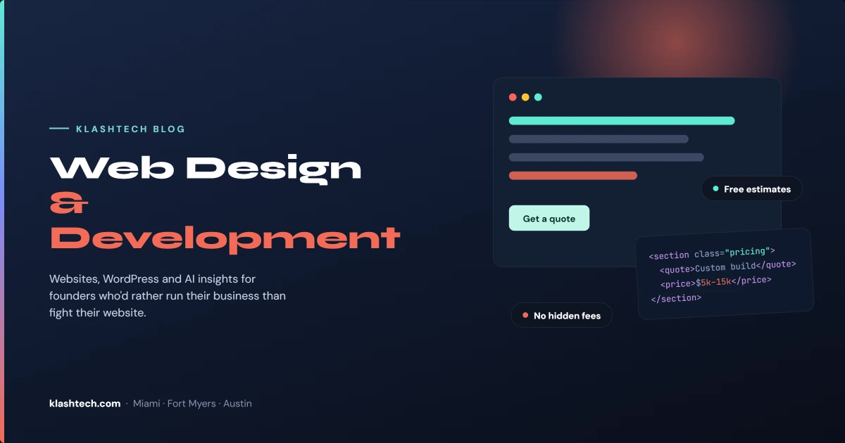 Web Design & Development Company - Klashtech Digital Agency WordPress website cost for small business - KlashTech branded hero