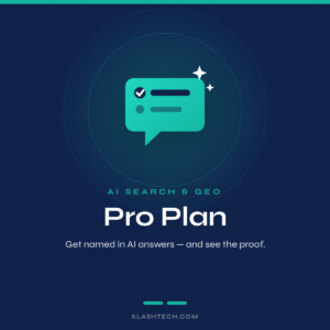 Pro Plan AI search & GEO - Web Design & Development Company - Klashtech Digital Agency