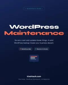 Web Design & Development Company - Klashtech Digital Agency WordPress backup guide for small business websites - KlashTech