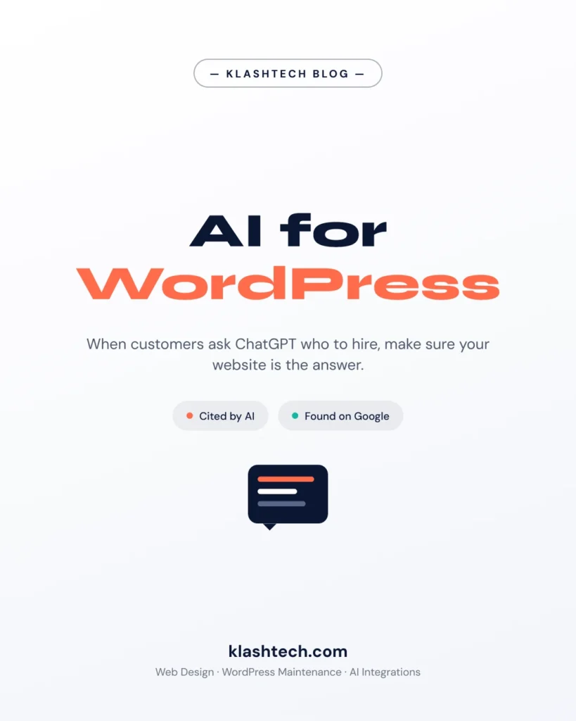 AI search optimization for WordPress small business websites - KlashTech