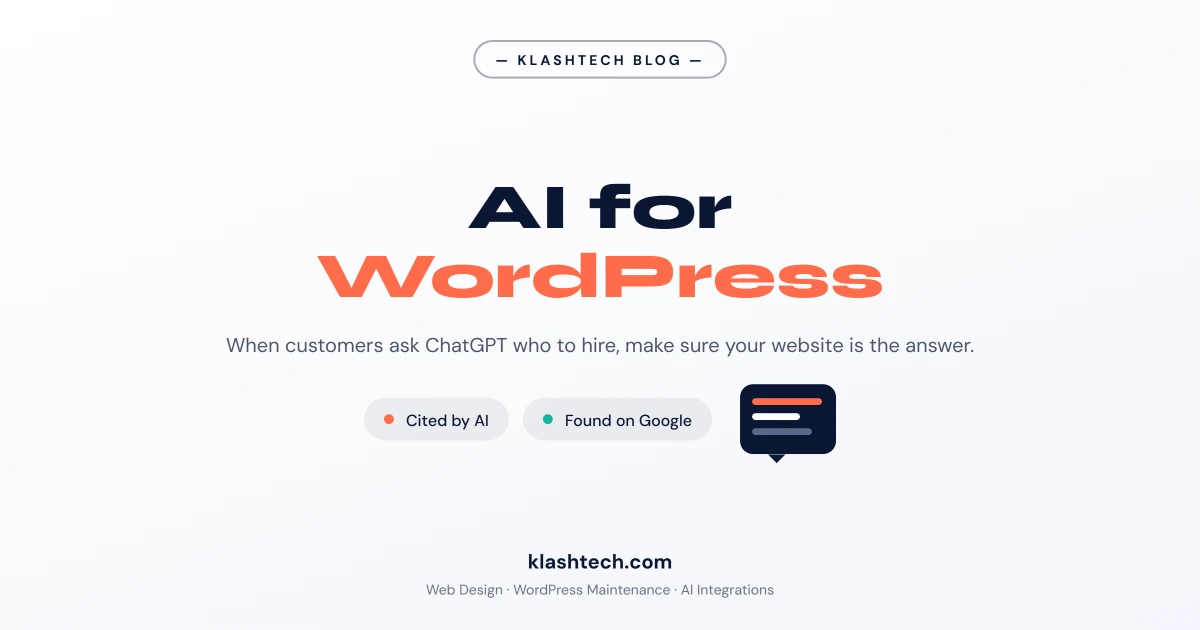 AI search optimization for WordPress small business websites - KlashTech