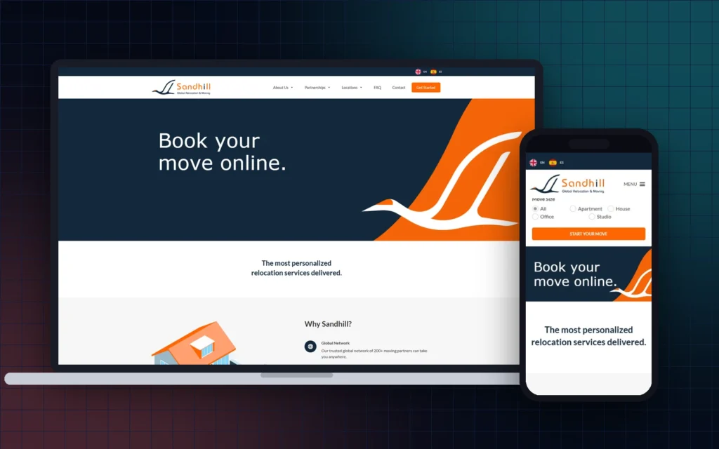 sandhill relocation - Web Design & Development Company - Klashtech Digital Agency