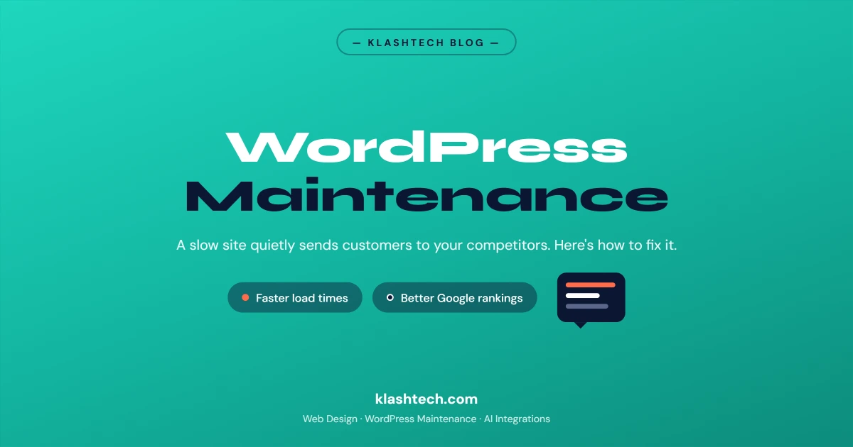 Web Design & Development Company - Klashtech Digital Agency Slow WordPress website fixes for small businesses - KlashTech WordPress maintenance