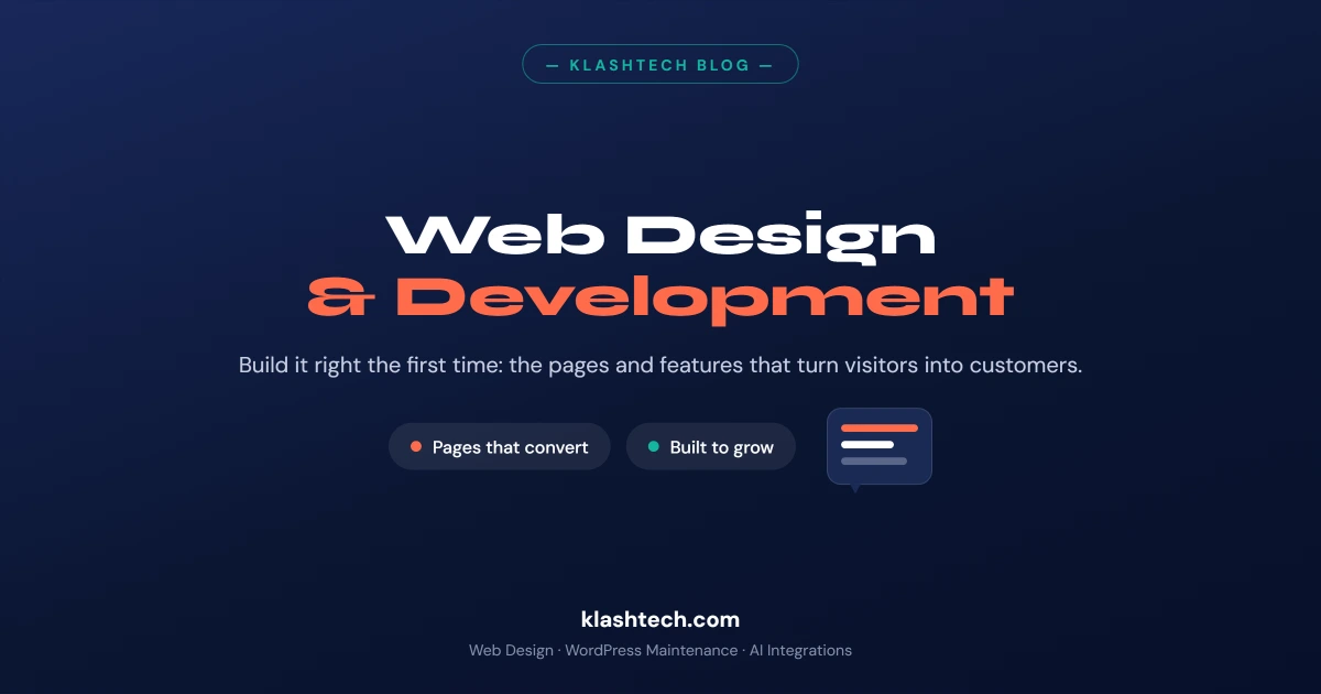 Web Design & Development Company - Klashtech Digital Agency Small business website essentials: the pages and features every WordPress site needs - KlashTech