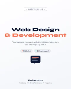 Web Design & Development Company - Klashtech Digital Agency Website redesign for small business on WordPress – KlashTech