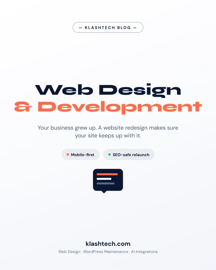 website redesign - Web Design & Development Company - Klashtech Digital Agency